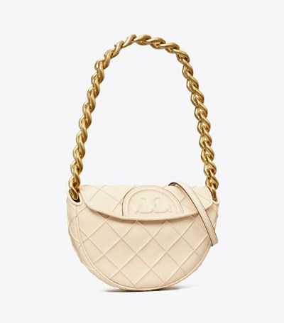 Tory Burch Mini Fleming Soft Crossbody Väska Dam Grädde | WKILO-0587