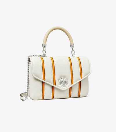Tory Burch Mini Kira Bombé Stripe Top- Handväska Dam Orange | FKZPH-3085