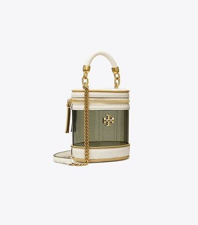 Tory Burch Mini Kira Vanity Case Crossbody Väska Dam Vita | JIGAN-9524