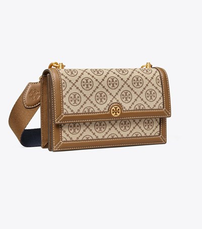 Tory Burch Mini T Monogram Axelväska Dam Beige | IDFHK-9205