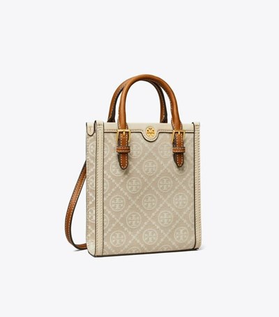 Tory Burch Mini T Monogram Toteväska Dam Vita | TPZSW-4976
