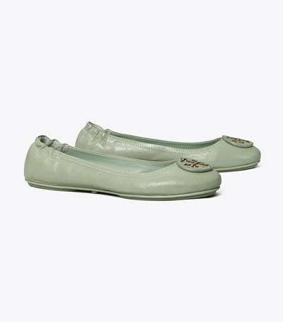 Tory Burch Minnie Travel Ballerina Dam Gröna | VUTYP-5726