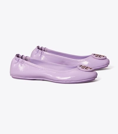 Tory Burch Minnie Travel Platta Skor Dam Lila | BVNDR-3859