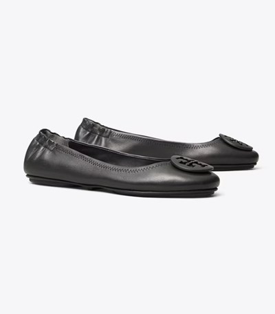 Tory Burch Minnie Travel Platta Skor Dam Svarta | KXVWT-4327
