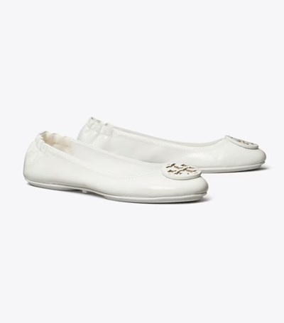 Tory Burch Minnie Travel Platta Skor Dam Vita | QVZUW-6153