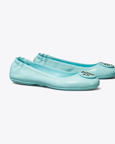 Tory Burch Minnie Travel Platta Skor Dam Ljusblå | SCABG-7162