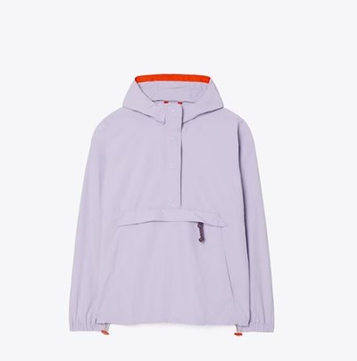Tory Burch Nylon Half-zip Vindjacka Dam Lavendel | MLGFS-8034