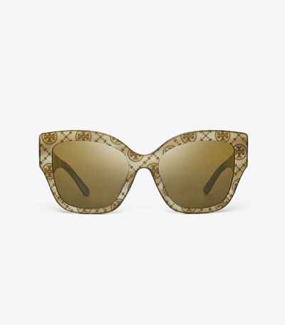 Tory Burch Oversized Cat-eye Solglasögon Dam Olivgröna | KFUQN-6580