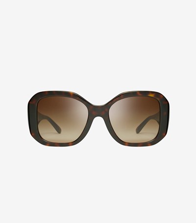 Tory Burch Oversized Square Solglasögon Dam Bruna | SGYCX-5194
