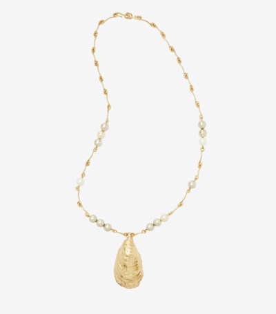 Tory Burch Oyster Shell Pendant Halsband Dam Guld | LFBVK-8093