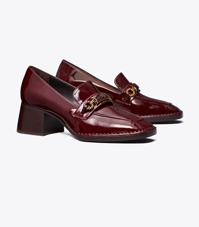 Tory Burch Perrine Heel Loafers Dam Vinröda | TPZUG-9142