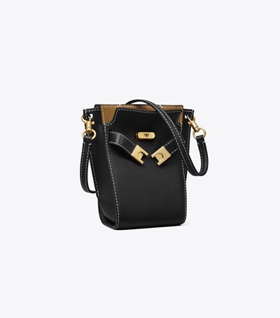 Tory Burch Petite Lee Radziwill Double Bucket Bag Dam Svarta | BKZYV-0479