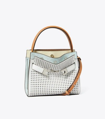 Tory Burch Petite Lee Radziwill Perforated Crossbody Väska Dam Vita | VCQPS-9032