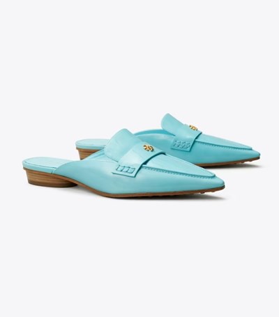 Tory Burch Pointed Backless Loafers Dam Ljusblå | YHEQC-7628