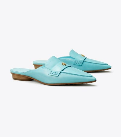 Tory Burch Pointed Backless Loafers Dam Ljusblå | ZKSND-3089