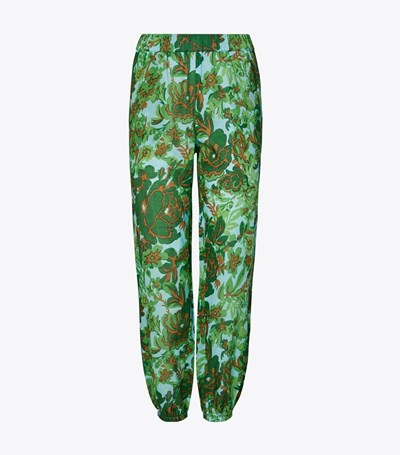 Tory Burch Printed Beach Byxor Dam Gröna | YRKQD-9502