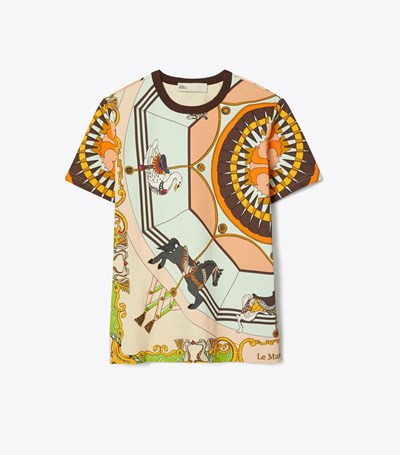 Tory Burch Printed T-shirt Dam Olika Färger | VWHCX-6145