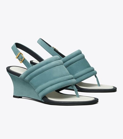 Tory Burch Puffy Kilklack Heels Sandaler Dam Blå | XYZDP-9807