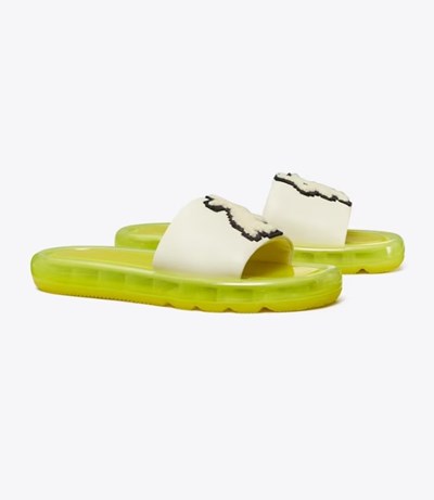 Tory Burch Rabbit Bubble Jelly Badtofflor Dam Ljusgröna | EUDGW-6540