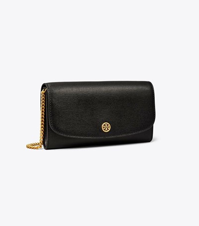 Tory Burch Robinson Chain Crossbody Väska Dam Svarta | UBRFT-4298