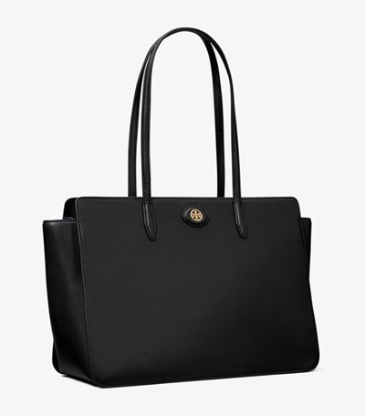 Tory Burch Robinson Pebbled Handväska Dam Svarta | FPDKX-0736