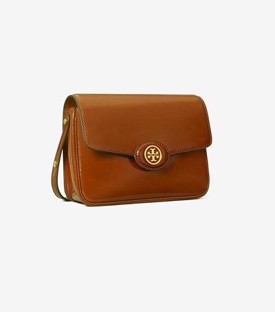 Tory Burch Robinson Spazzolato Convertible Axelväska Dam Bruna | USNZT-1270