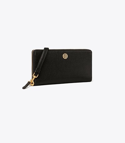 Tory Burch Robinson Zip Continental Plånbok Dam Svarta | AWYDQ-5842
