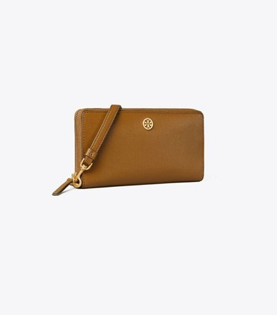 Tory Burch Robinson Zip Continental Plånbok Dam Bruna | VCHSK-1452