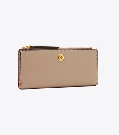 Tory Burch Robinson Zip Slim Plånbok Dam Grå | QNUKS-2137