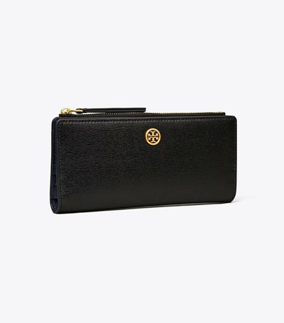 Tory Burch Robinson Zip Slim Plånbok Dam Svarta | SOEWF-9436