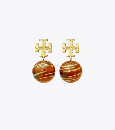 Tory Burch Roxanne Small Drop Örhängen Dam Guld Orange | GVHTC-7594