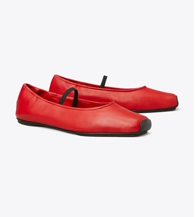 Tory Burch Runway Platta Skor Dam Röda | HNZEG-4713