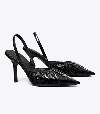 Tory Burch Runway Slingback Pumps Dam Svarta | HLTAP-2708