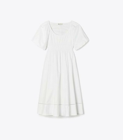 Tory Burch Scoop-neck Klänning Dam Vita | QTNFL-7169