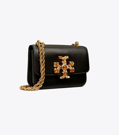 Tory Burch Small Eleanor Jeweled Crossbody Väska Dam Svarta | HRXJO-5791