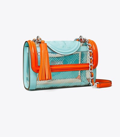 Tory Burch Small Fleming Clear Convertible Axelväska Dam Turkos | REHJY-6108