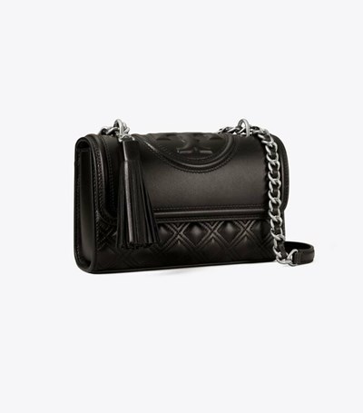 Tory Burch Small Fleming Convertible Axelväska Dam Svarta Silver | OHLRC-4683
