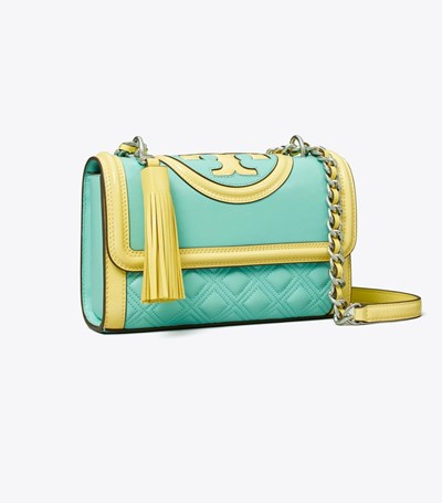 Tory Burch Small Fleming Lack Border Convertible Axelväska Dam Citron | PLKDB-8056
