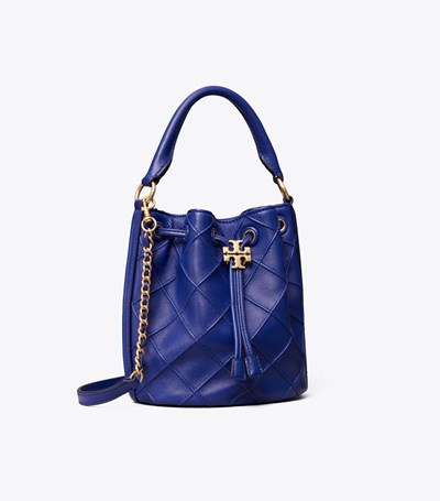 Tory Burch Small Fleming Soft Bucket Bag Dam Marinblå | FDHIJ-4825