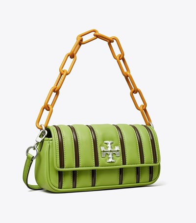Tory Burch Small Kira Bombé Stripe Flap Axelväska Dam Bruna | SHIOA-1875