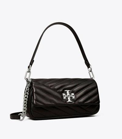 Tory Burch Small Kira Chevron Flap Axelväska Dam Svarta | FXHEC-8402
