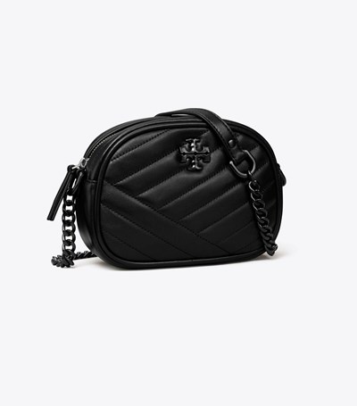 Tory Burch Small Kira Chevron Mini Bags Dam Svarta Silver | NBJOL-6597