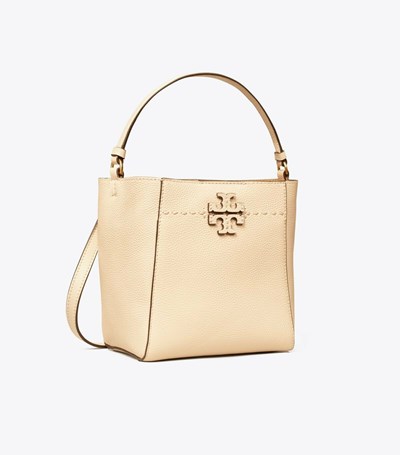 Tory Burch Small Mcgraw Bucket Bag Dam Grädde | UHFXC-0394