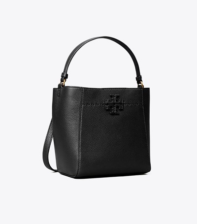 Tory Burch Small Mcgraw Bucket Bag Dam Svarta | PYQKL-4258