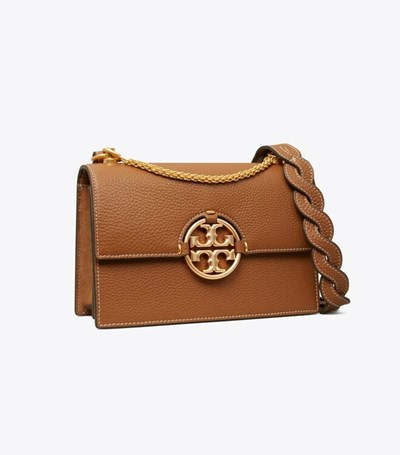 Tory Burch Small Miller Axelväska Dam Ljusbruna | LDRBI-6438