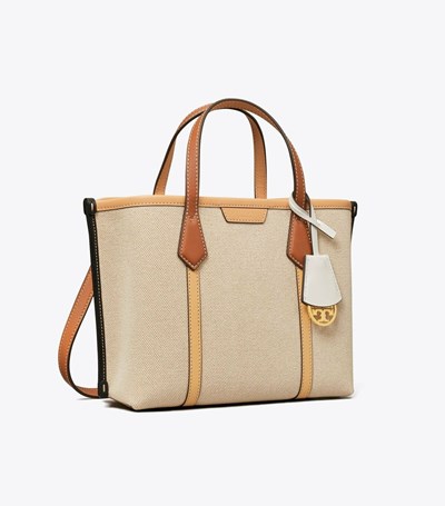 Tory Burch Small Perry Canvas Triple-compartment Toteväska Dam Beige Olika Färger | ZHBGR-8964