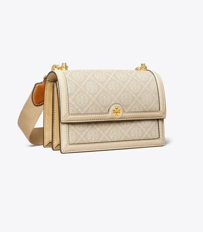 Tory Burch Small T Monogram Axelväska Dam Vita | XBUDM-3750