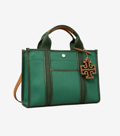 Tory Burch Small Twill Tory Toteväska Dam Mörkgröna | FUNZG-7051