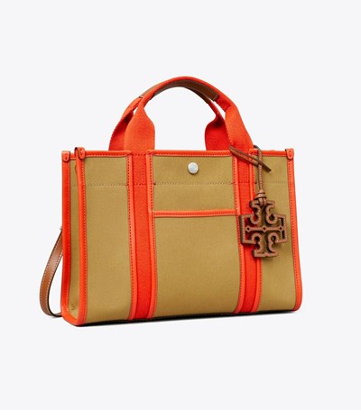 Tory Burch Small Twill Tory Toteväska Dam Orange | MJPQF-0286