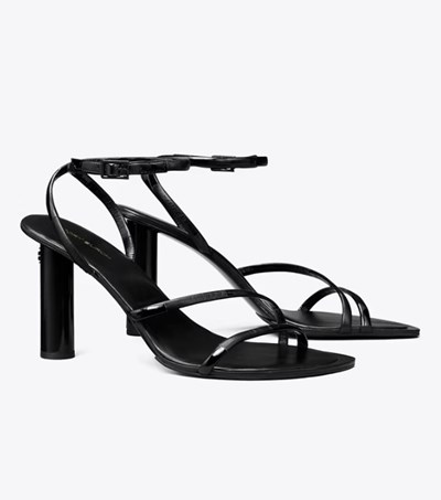 Tory Burch Split Mignon Multi-Rem Heels Sandaler Dam Svarta | WMXQI-7013